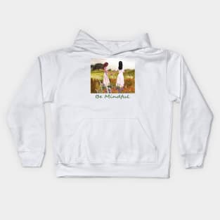 Two women girls walking on hill peace relax, zen, yoga, buddhism Kids Hoodie